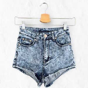 GESO Jeans Acid Wash Stretch Denim Shorts 1